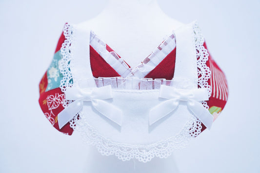 Crazy de Wan - Kimono Tokushū Bib Series (Shōwa Meido 昭和メイド) 女僕領巾 (紅色)