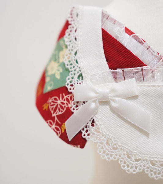 Crazy de Wan - Kimono Tokushū Bib Series (Shōwa Meido 昭和メイド) 女僕領巾 (紅色)